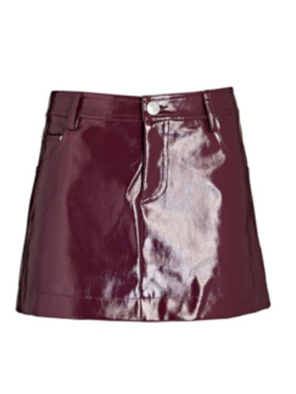 staud drawing vegan leather micro mini skirt purple